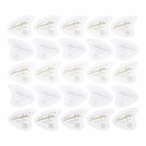 Sharkfin Pick Goldprint Medium White 25