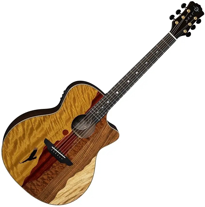 Luna Vista Eagle Tropical Wood Eagle motif on exotic marquetry elektroakustisk gitarr