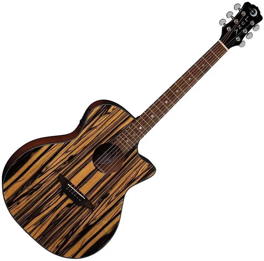 Luna Gypsy Exotic White-Black elektroakustisk gitarr