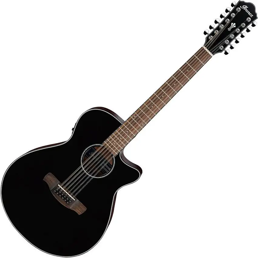 Ibanez AEG5012-BKH Black 12-strängad akustisk elgitarr