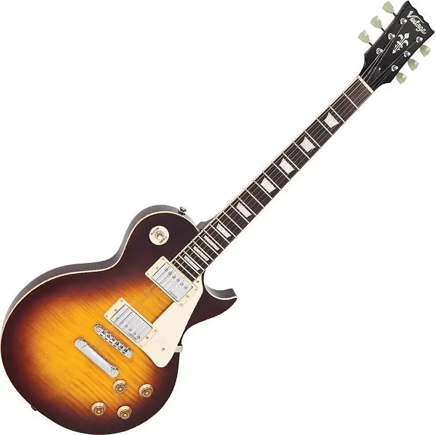 Vintage V100 Flame Iced Tea Elektriska gitarrer