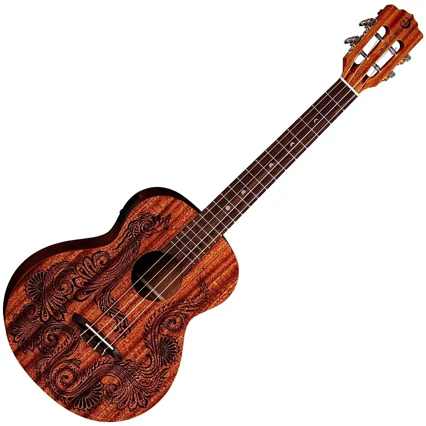 Luna Henna Dragon Natural Baritone Ukulele