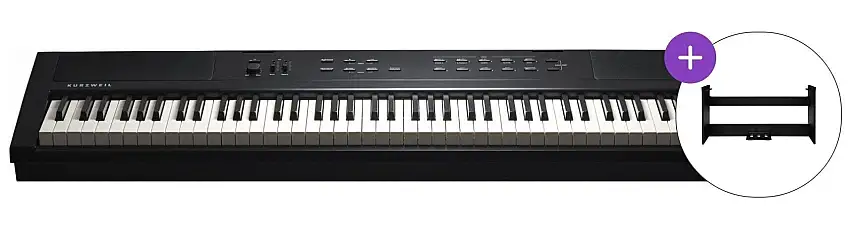 Kurzweil Ka E1 BK STAND SET Digitalt scen piano Black