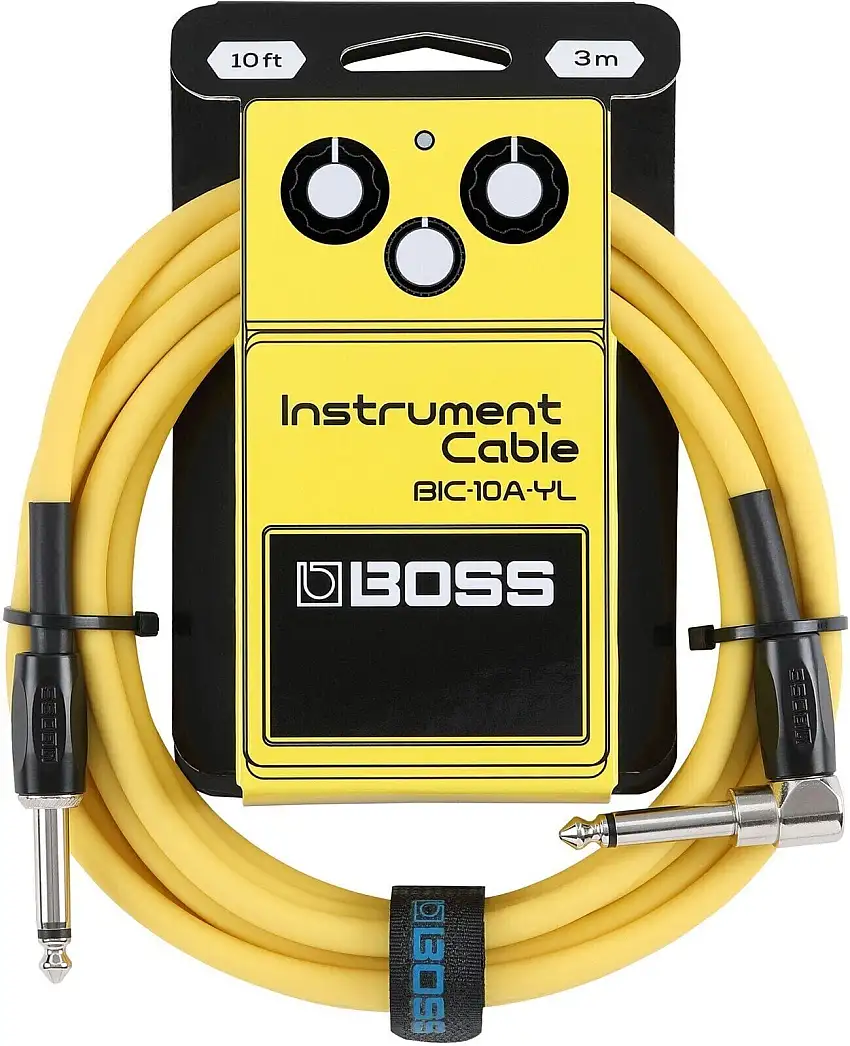 Boss BIC-10A-YL 10ft Rak-vinklad Instrumentkabel