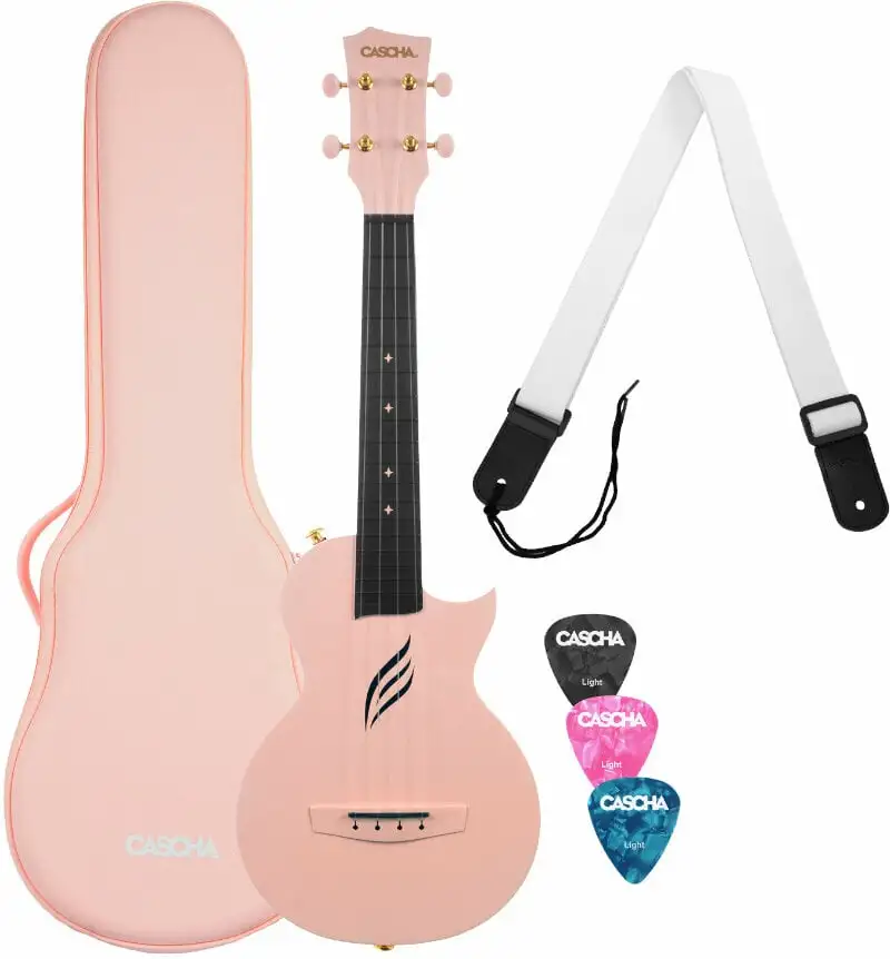 Cascha Carbon Fibre Set Pink Konsert-ukulele