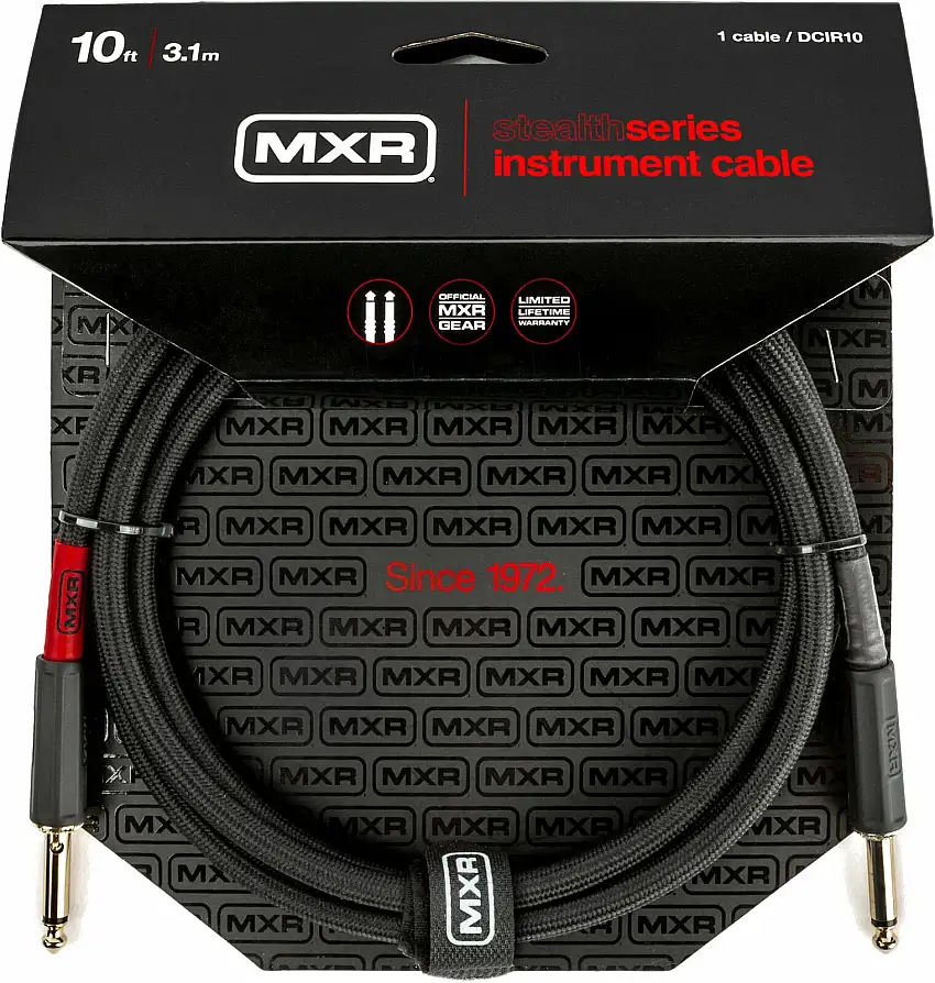 Dunlop MXR DCIR10 Stealth 3,1 m Rak - Rak Instrumentkabel
