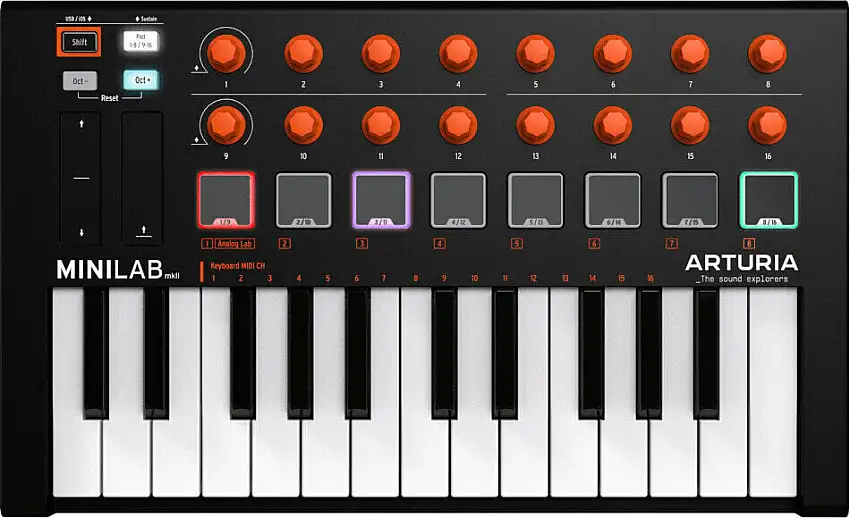 Arturia MiniLab MKII ORG Orange Master-tangentbord