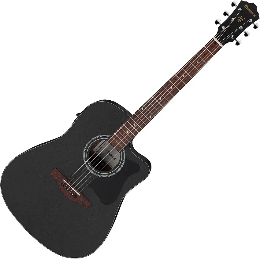 Ibanez V44CE-WK Weathered Black Open Pore elektroakustisk gitarr