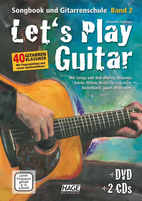HAGE Musikverlag Let's Play Guitar Volume 2 with DVD and 2 CDs