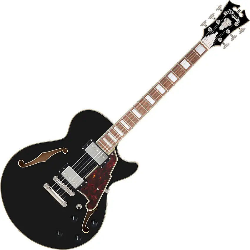 D'Angelico Premier SS Solid Black Halvakustisk gitarr