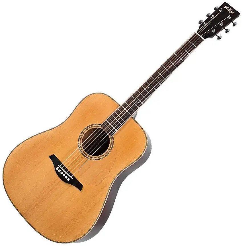 Vintage V501N Satin Natural Dreadnought-gitarr