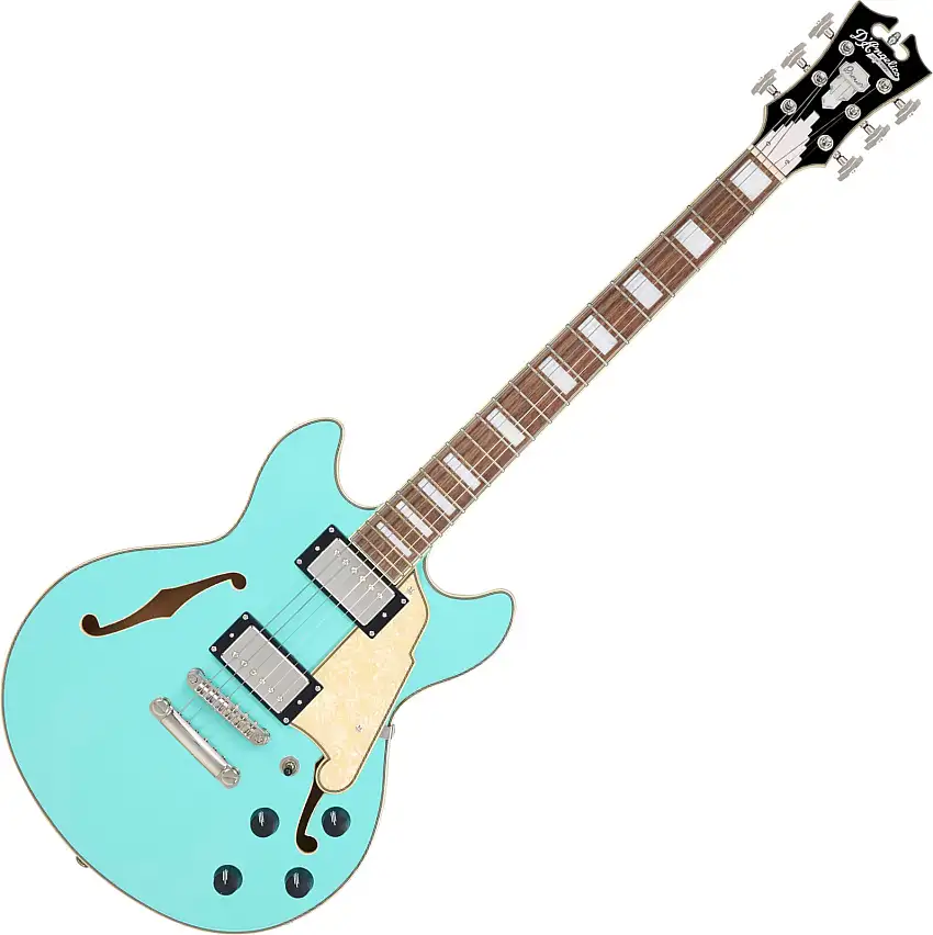 D'Angelico Premier Mini DC Surf Green Halvakustisk gitarr