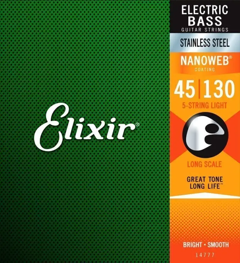 Elixir 14777 NanoWeb Light Long Scale 45-130 Basgitarrsträngar