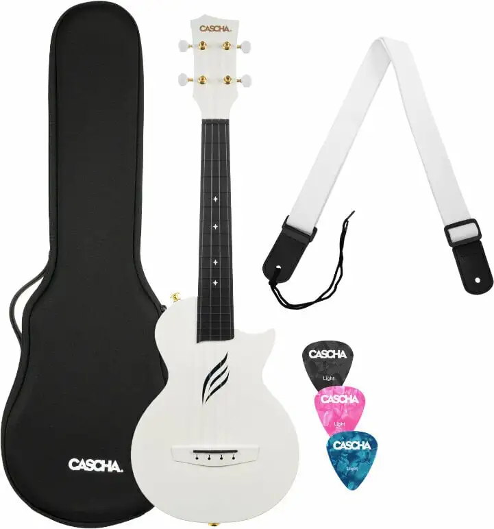 Cascha Carbon Fibre Set White Konsert-ukulele