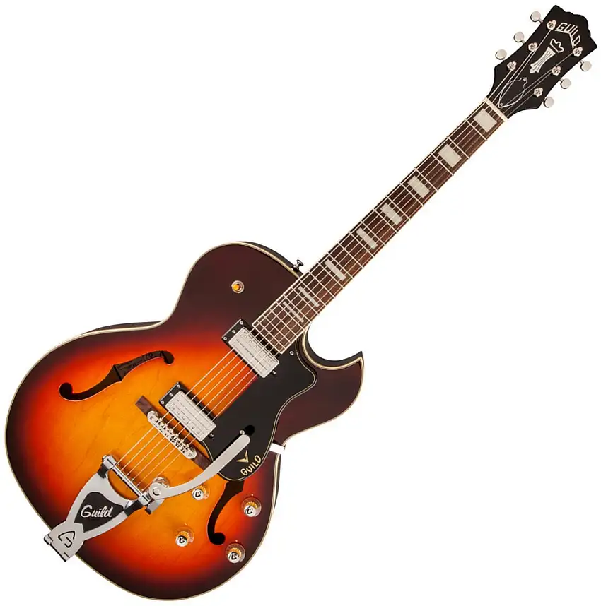 Guild CE-100D-CAPRI-ATB Antique Burst Halvakustisk gitarr