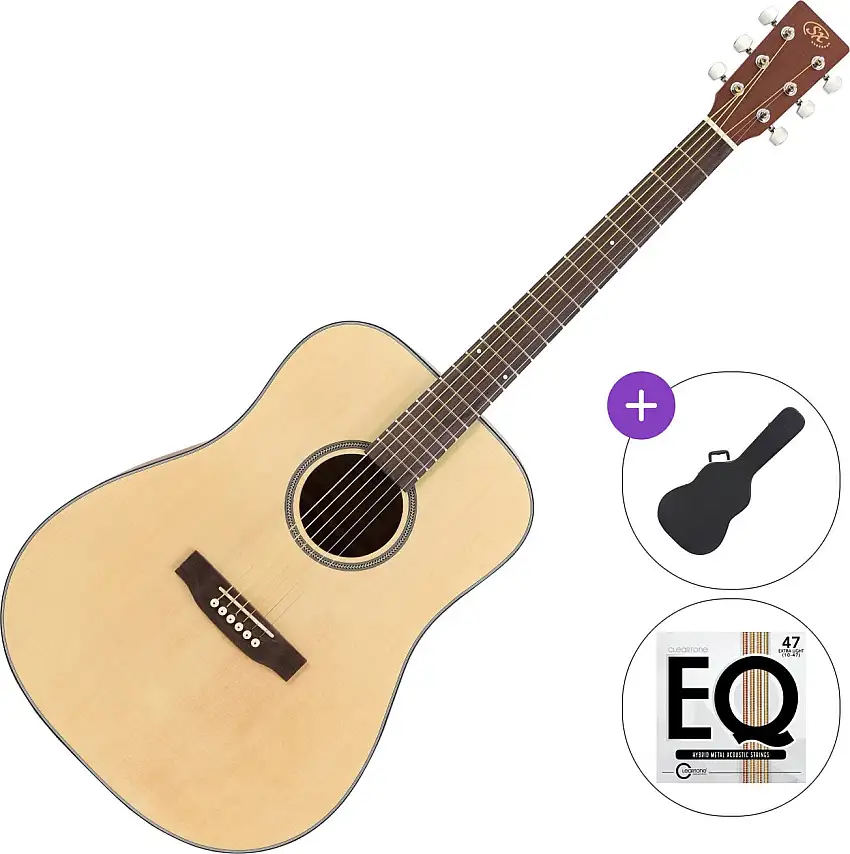 SX SD304 SET Natural Dreadnought-gitarr