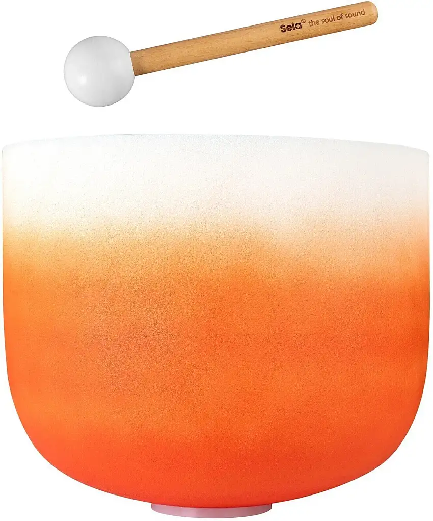 Sela Crystal Chakra Kristall Sångskål 13" Orange