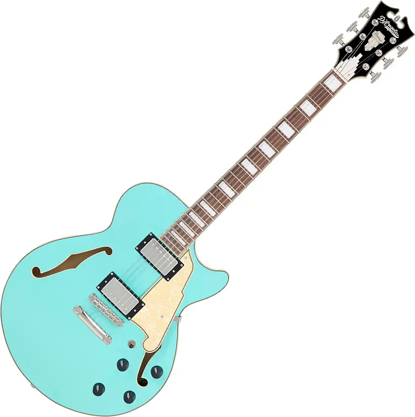 D'Angelico Premier SS Surf Green Halvakustisk gitarr