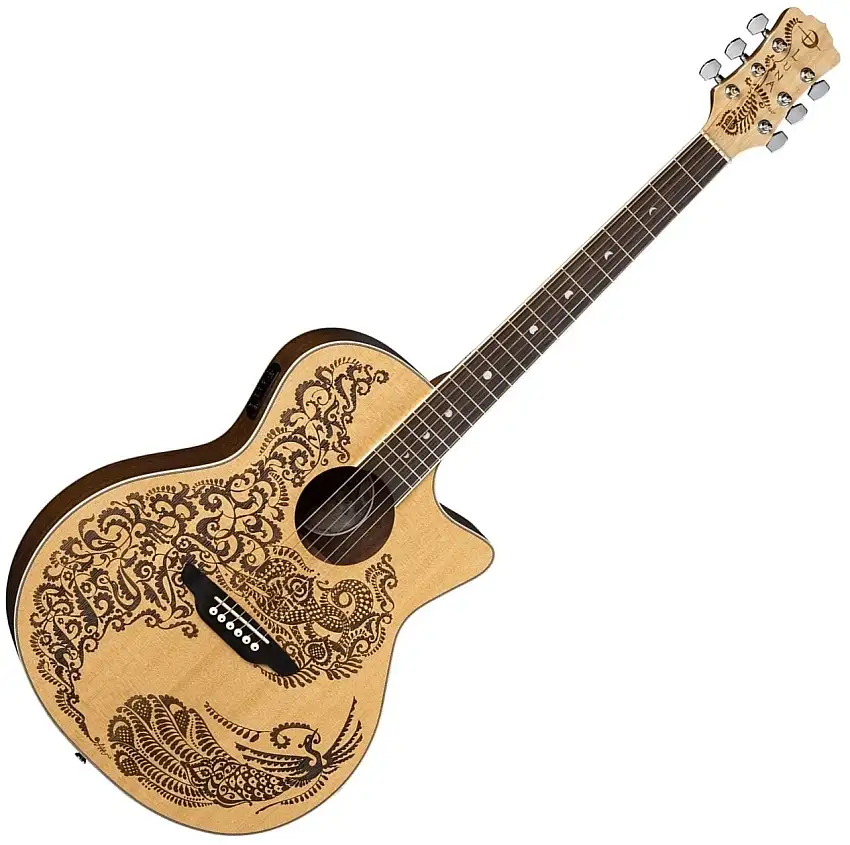 Luna Henna Paradise A/E Laser Henna "Paradise" Design elektroakustisk gitarr