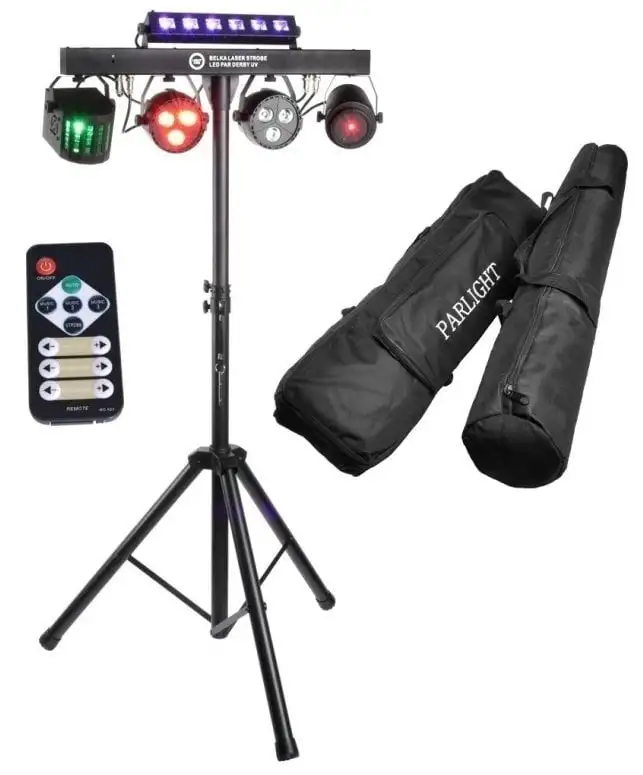 Light4Me Belka Laser Strobo LED PAR Derby UV Belysningsuppsättning