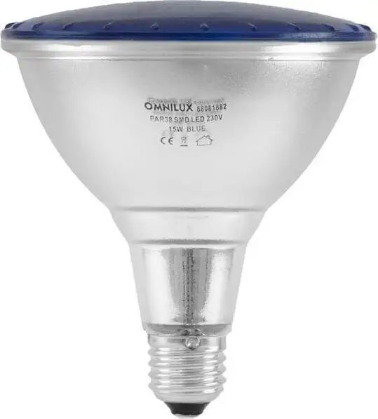 Omnilux PAR-38 230V SMD 15W E-27 LED Blue Ljuskälla, Belysning