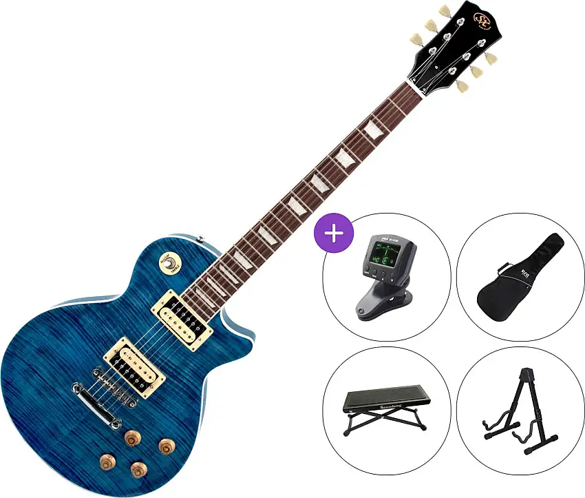 SX EC3H SET Translucent Blue Elektriska gitarrer