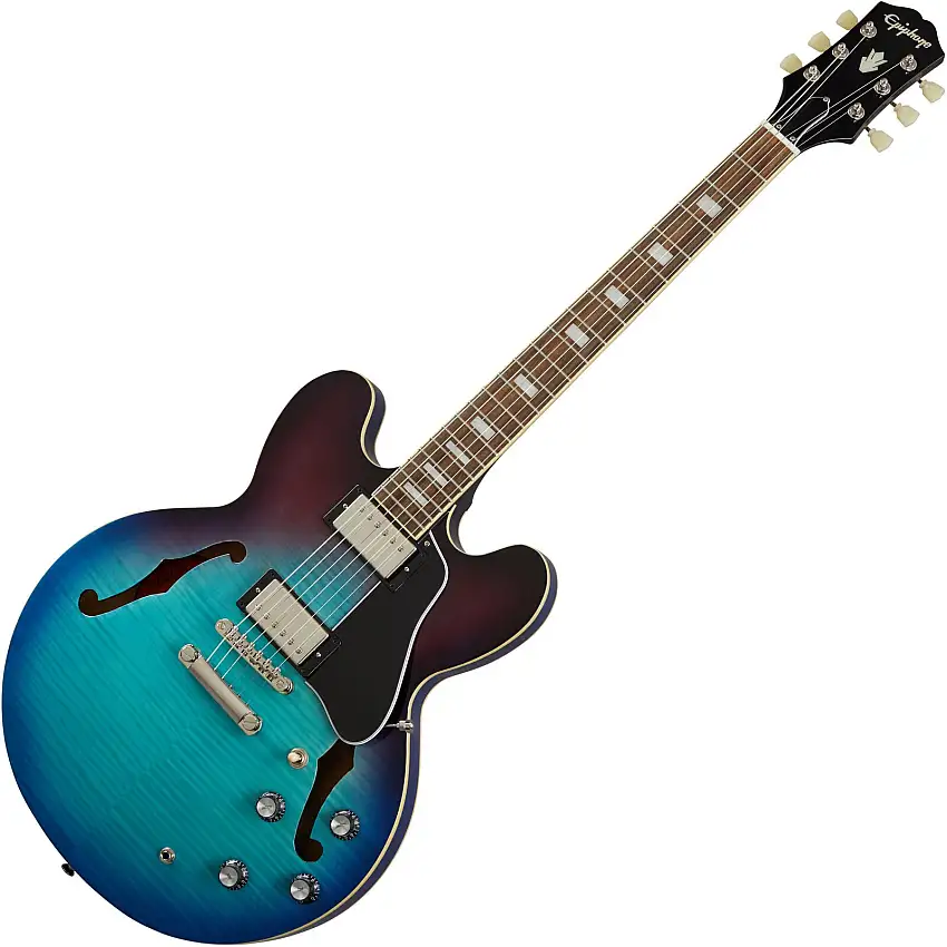 Epiphone ES-335 Figured Blueberry Burst Halvakustisk gitarr