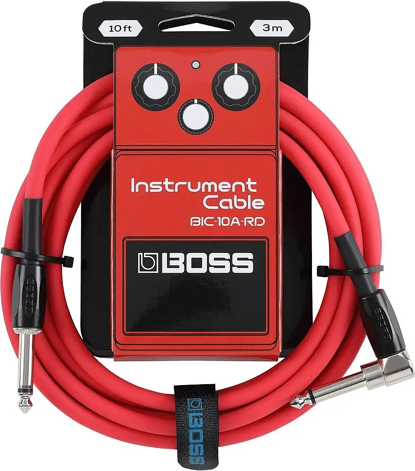 Boss BIC-10A-RD 10ft Rak-vinklad Instrumentkabel