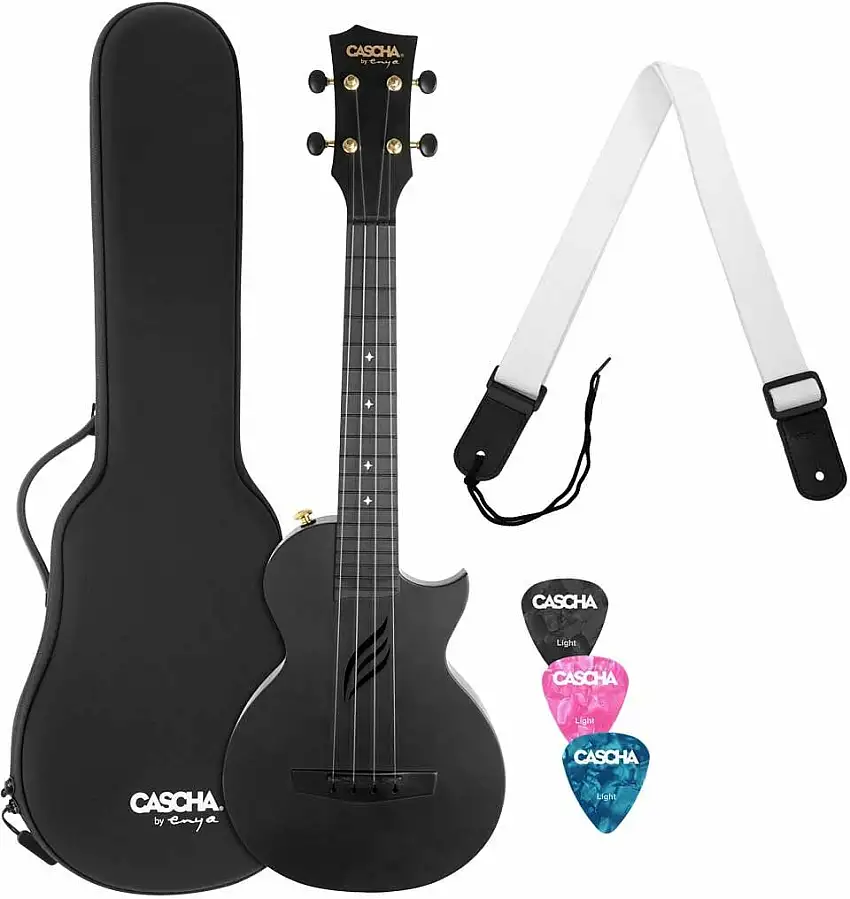 Cascha Carbon Fibre Set Black Konsert-ukulele