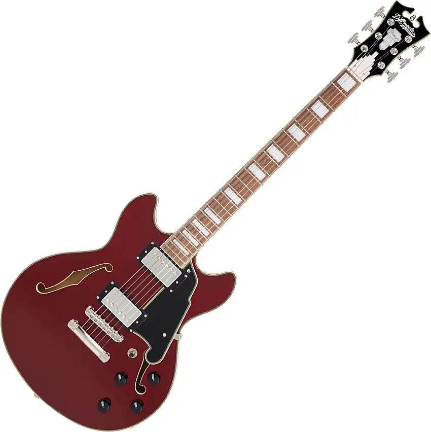 D'Angelico Premier Mini DC Burnt Red Halvakustisk gitarr