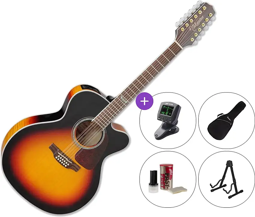 Takamine GJ72CE-12BSB SET Brown Sunburst 12-strängad akustisk elgitarr