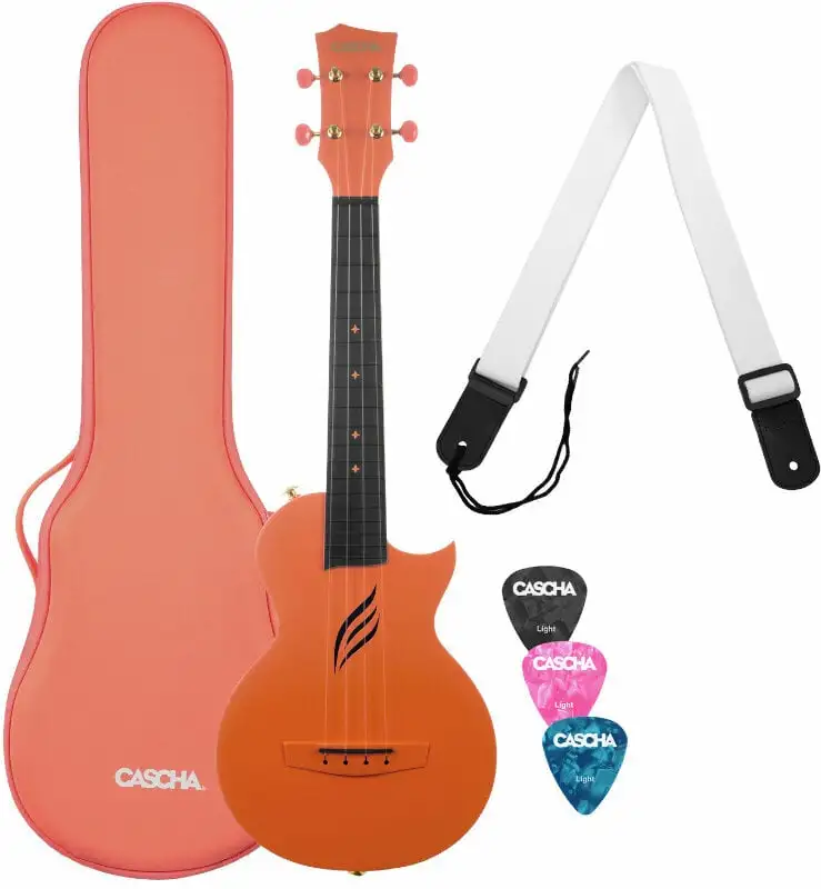 Cascha Carbon Fibre Set Orange Konsert-ukulele