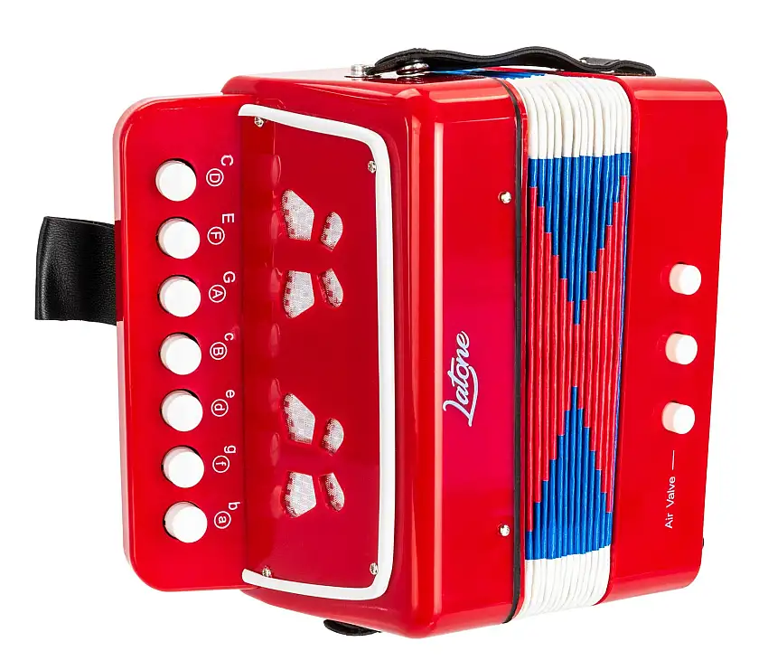 Latone Akordino Dragspel med knappar Red