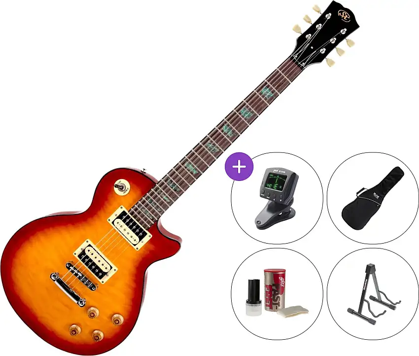 SX EC3D SET Cherry Sunburst Elektriska gitarrer