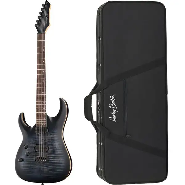 Harley Benton Amarok 6 LH BKNT Flame w/Case