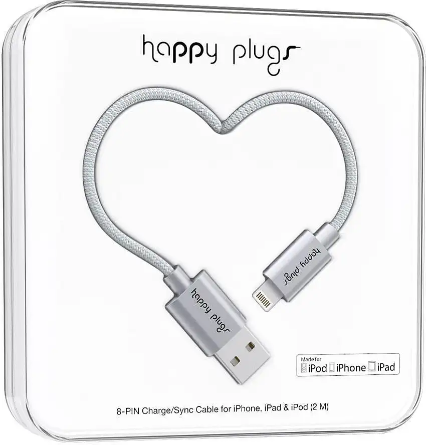 Happy Plugs Lightning Cable 2M, Space Grey