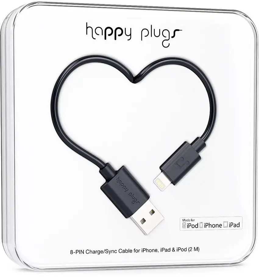Happy Plugs Lightning Cable 2m Black