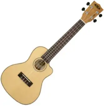 Kala Spruce Top Spalted Maple Travel Concert Ukulele with Gigbag