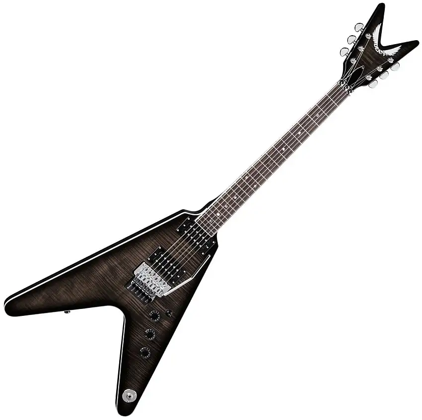 Dean Guitars V 79 Flame Top Floyd - Trans Black