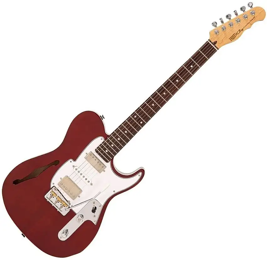 Fret King Black Label Country Squire Semi-Tone Deluxe Thru Red Elektrisk gitarr