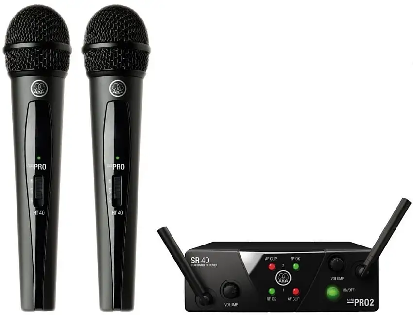 AKG WMS40 Mini Dual Vocal Trådlöst set US25A: 537.500MHz + US25C: 539.300MHz