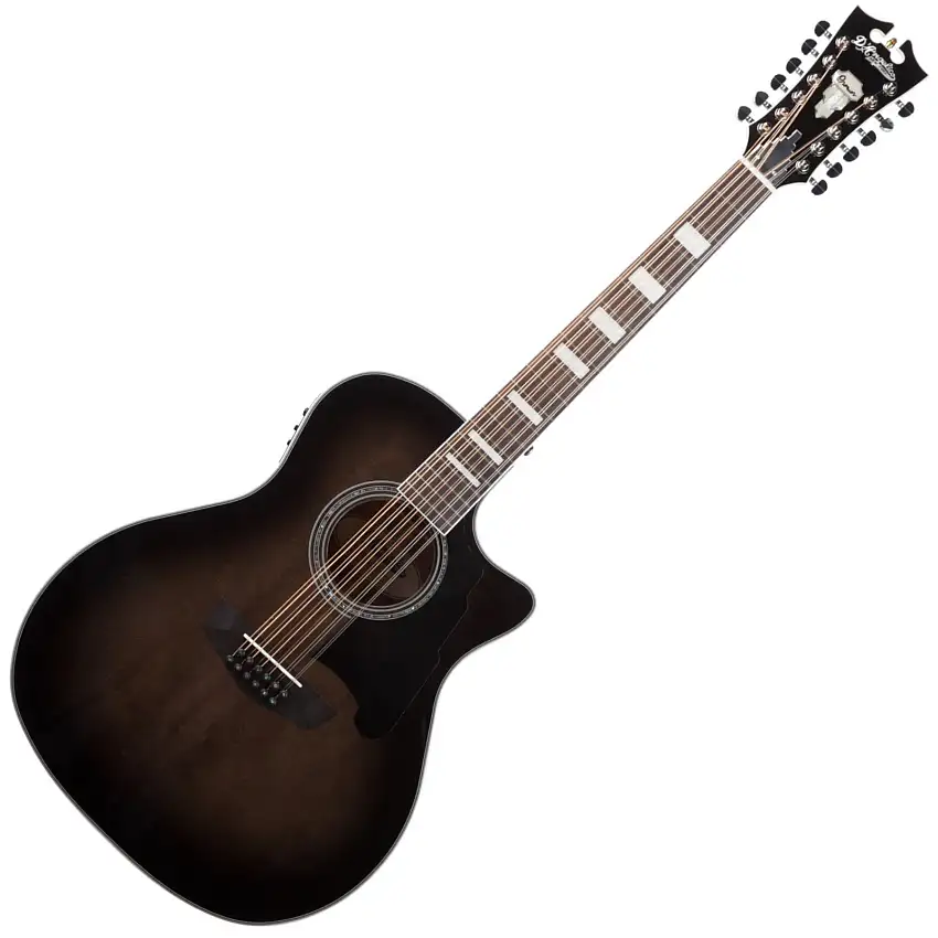 D'Angelico Premier Fulton Gray Black 12-strängad akustisk elgitarr