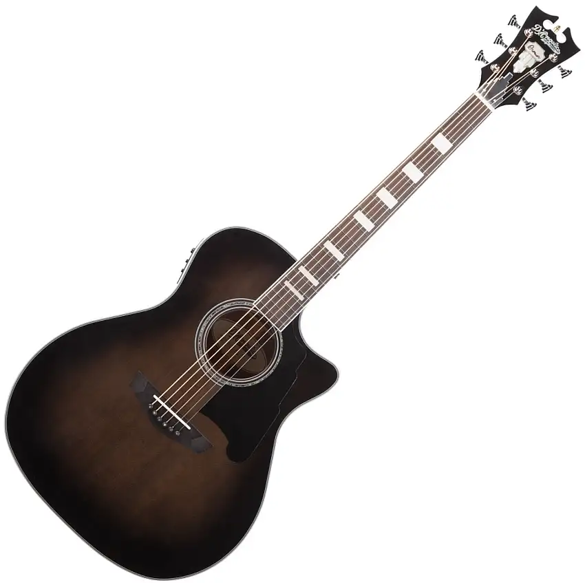 D'Angelico Premier Gramercy Grey Black elektroakustisk gitarr