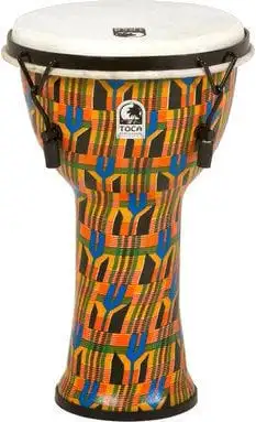 Toca Percussion SFDMX-9K Djembe Freestyle Mechanically Tuned Kente Cloth