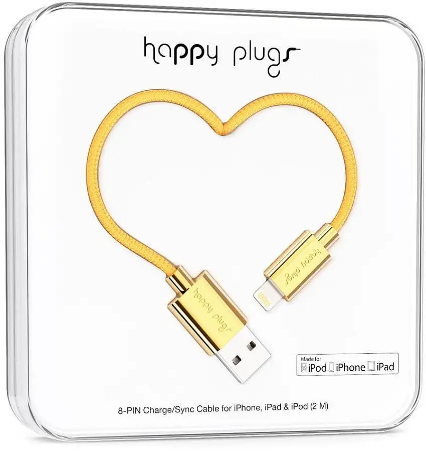 Happy Plugs Lightning Cable 2m Gold