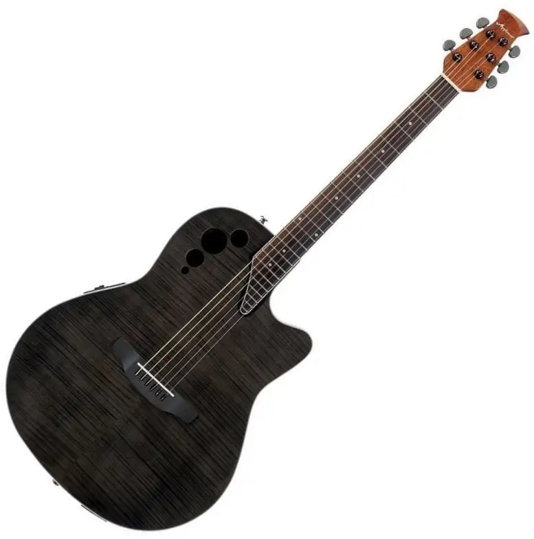 Ovation Applause AE44IIP Mid Cutaway Transparent Black Flame Elektroakustisk gitarr