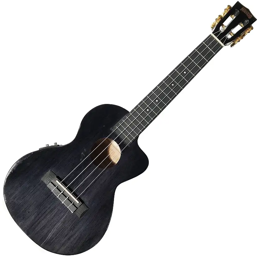 Mahalo Electric-Acoustic Hano Tenor Ukulele Cutaway Trans Black