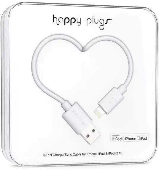 Happy Plugs Lightning Cable 2m White