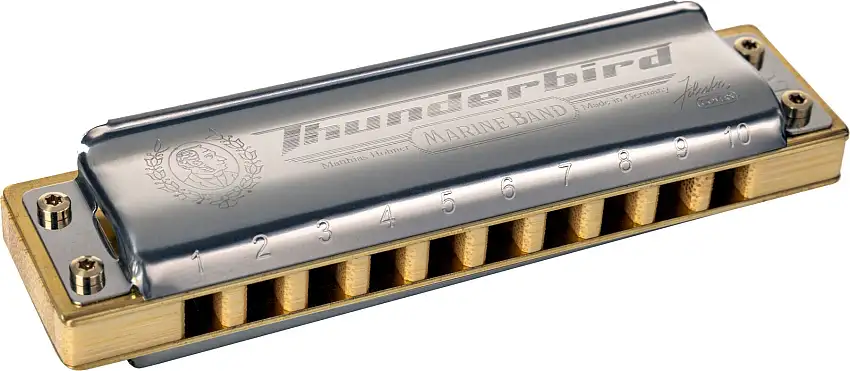 Hohner Marine Band Thunderbird LC ( Low C )-Richter Diatoniskt munspel