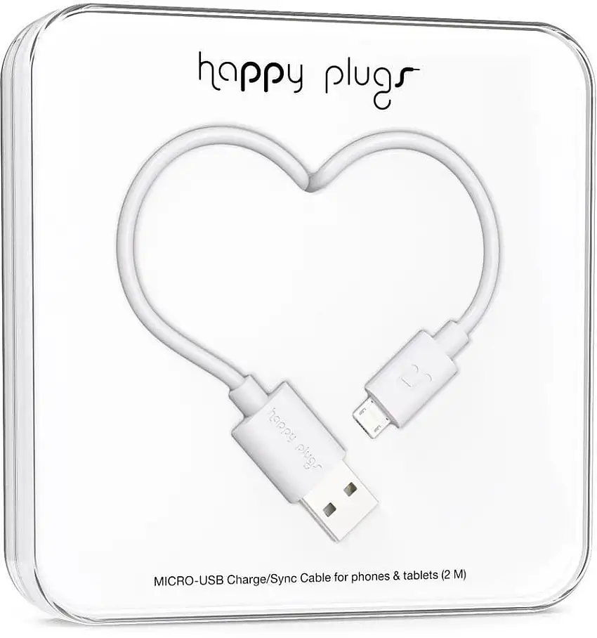 Happy Plugs Micro-USB Cable 2m White 2 m USB-kabel